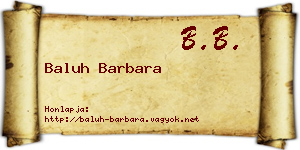 Baluh Barbara névjegykártya